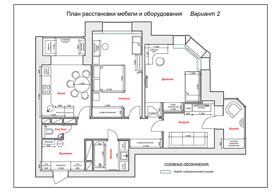 Дизайн проект двухкомнатной квартиры - заказать разработку интерьера