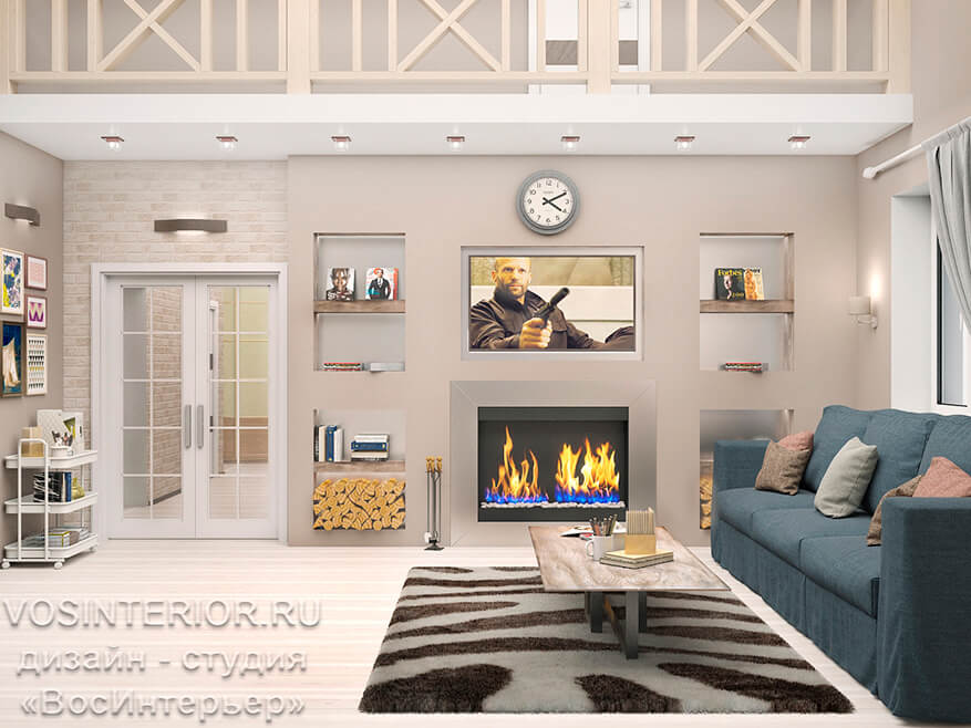 Дизайн гостиной с камином и телевизором (66 фото)