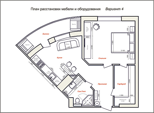 Дизайн-проект однокомнатной квартиры в Москве